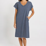 Zena T-Shirt Dress - Navy Stripe | Betty Basics