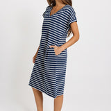 Zena T-Shirt Dress - Navy Stripe | Betty Basics