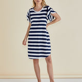Sydney Tee Dress - Blue Stripe