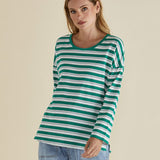 Taylor Tee - Green/Navy/White Stripe
