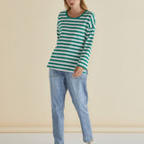 Taylor Tee - Green/Navy/White Stripe