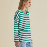 Taylor Tee - Green/Navy/White Stripe