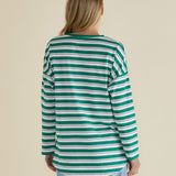Taylor Tee - Green/Navy/White Stripe