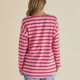 Taylor Tee - Pink/Red Stripe