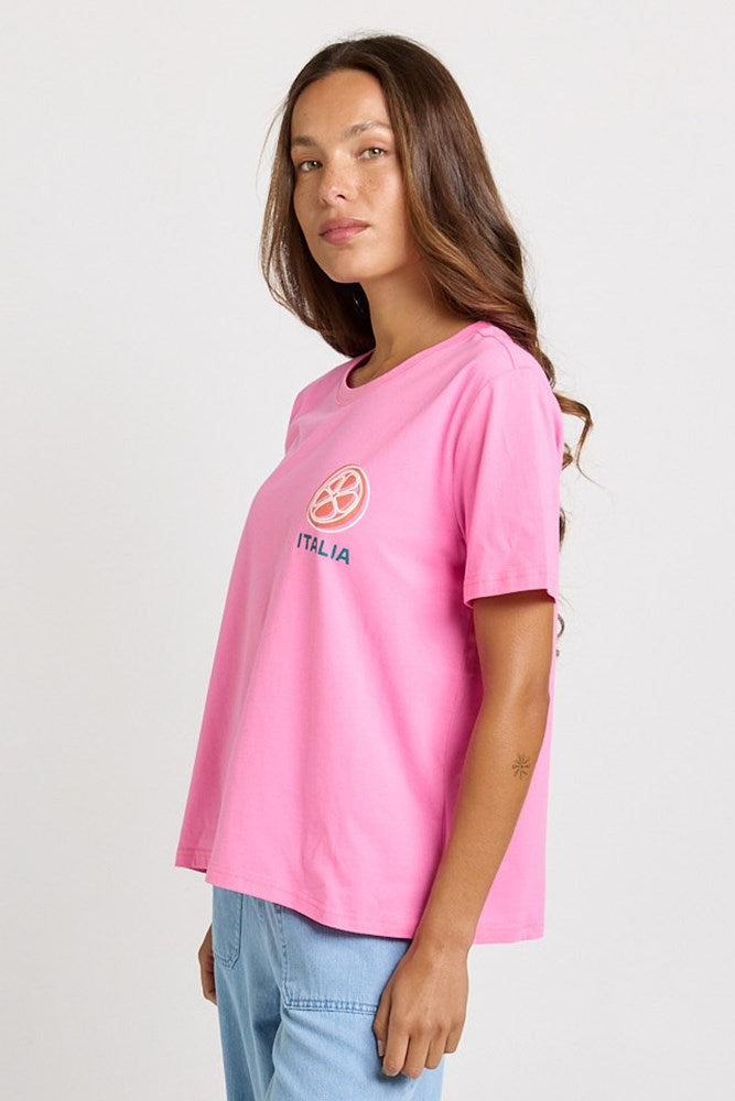 Ellia Print Tee - Italian Orange Print | Betty Basics