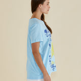 Ellia Crew Tee - La Plage Print