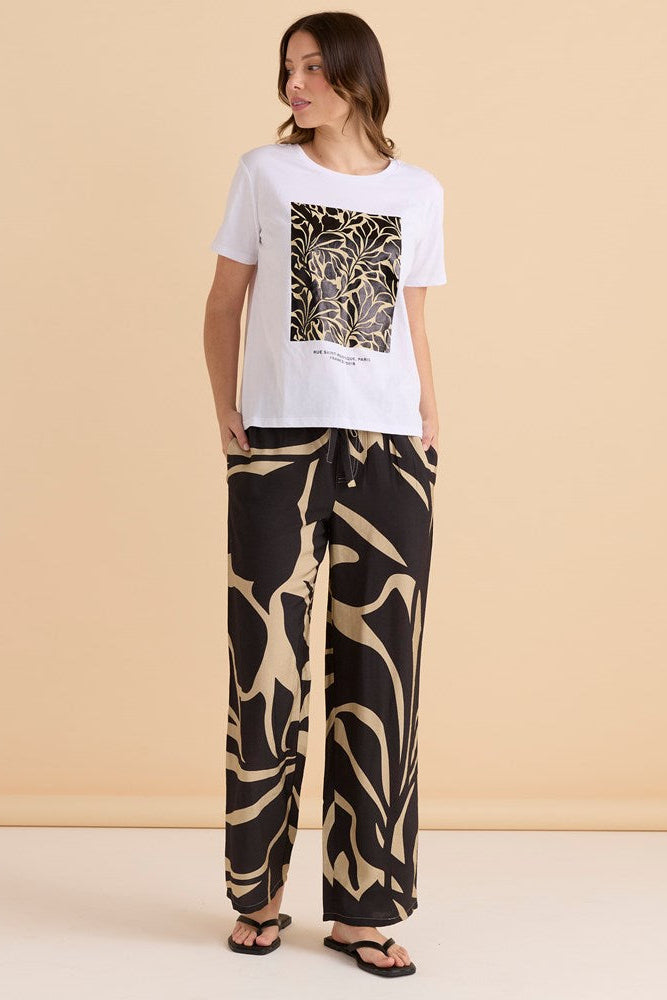 Ellia Crew Tee - Monochrome Floral