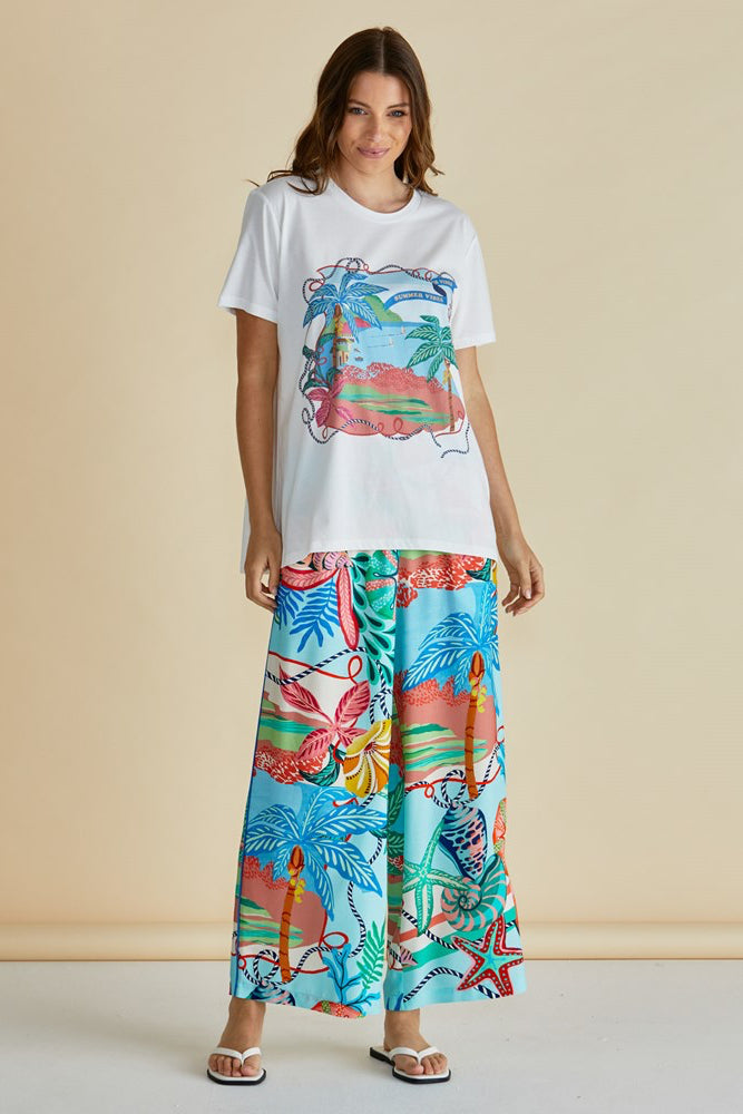 Ellia Crew Tee - Summer Vibes Print