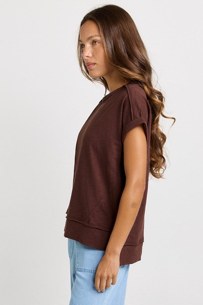 Shirley Short Sleeve Tee - Chocolate | Betty Basics