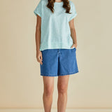 Shirley Short Sleeve Tee - Green Stripe