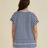 Shirley Short Sleeve Tee - Navy Stripe