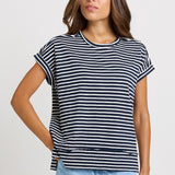 Shirley Short Sleeve Tee - Navy Stripe | Betty Basics