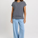 Shirley Short Sleeve Tee - Navy Stripe | Betty Basics