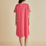 Eloise T-Shirt Dress - Pink/Red Stripe