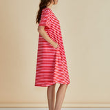 Eloise T-Shirt Dress - Pink/Red Stripe