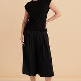 Cuff Rib Tee - Black