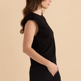 Cuff Rib Tee - Black