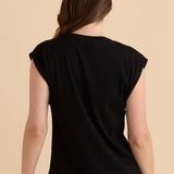 Cuff Rib Tee - Black