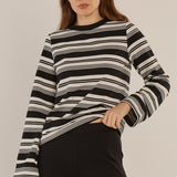 Arden Top - Black/White Stripe
