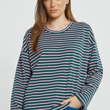 Vienna Tee - Green/Pink/White Stripe