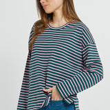 Vienna Tee - Green/Pink/White Stripe