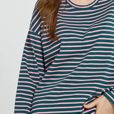 Vienna Tee - Green/Pink/White Stripe