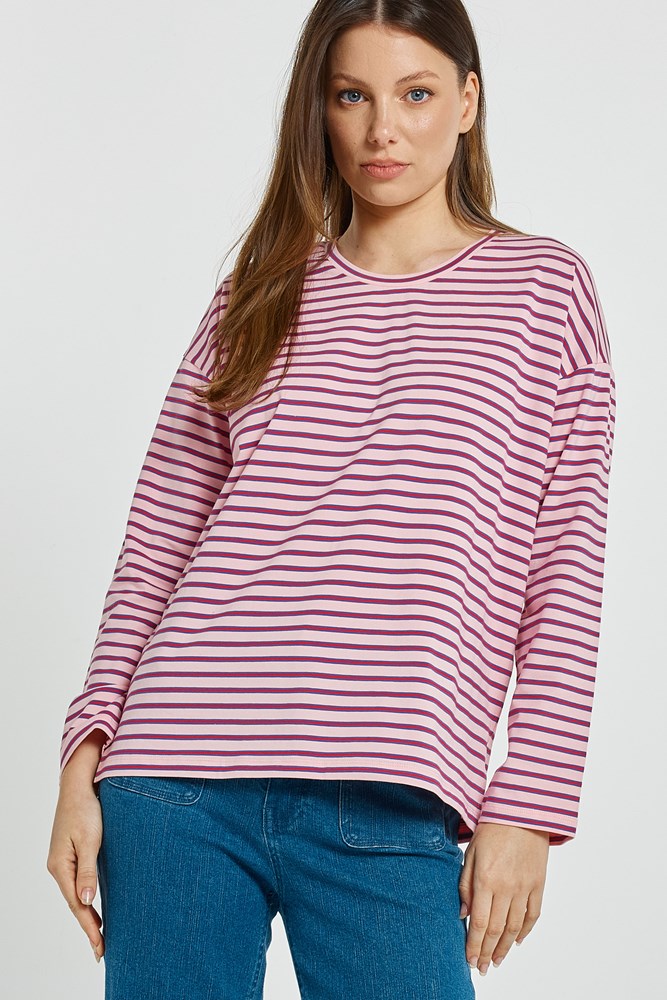 Vienna Tee - Pink/Purple/Red Stripe | Betty Basics | Everyday Women's ...
