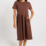 Ava Asymmetrical Dress - Chocolate | Betty Basics