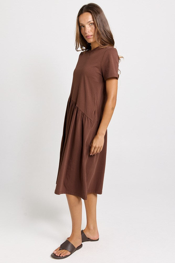 Ava Asymmetrical Dress - Chocolate | Betty Basics