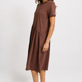 Ava Asymmetrical Dress - Chocolate | Betty Basics