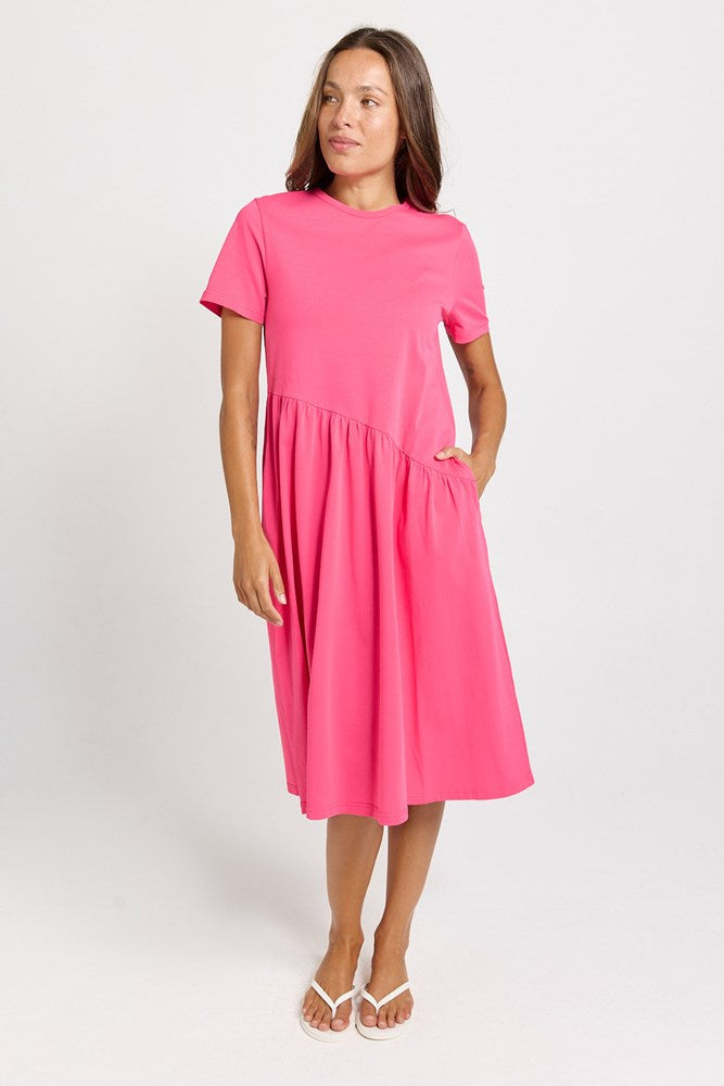 Ava Asymmetrical Dress - Pink | Betty Basics