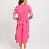 Ava Asymmetrical Cotton Midi Dress - Pink