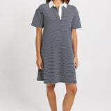 Freddy Polo Dress - Navy/White Stripe | Betty Basics