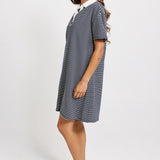 Freddy Polo Dress - Navy/White Stripe | Betty Basics