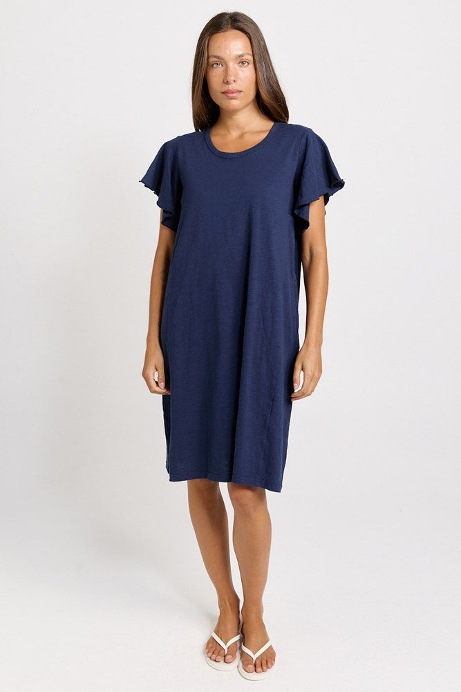 Celene Frill Dress - Navy | Betty Basics