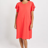 Celene Frill Dress - Red | Betty Basics