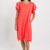 Celene Frill Dress - Red | Betty Basics