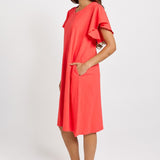 Celene Frill Dress - Red | Betty Basics