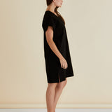 Elise V-Neck Rib Dress - Black