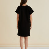 Elise V-Neck Rib Dress - Black