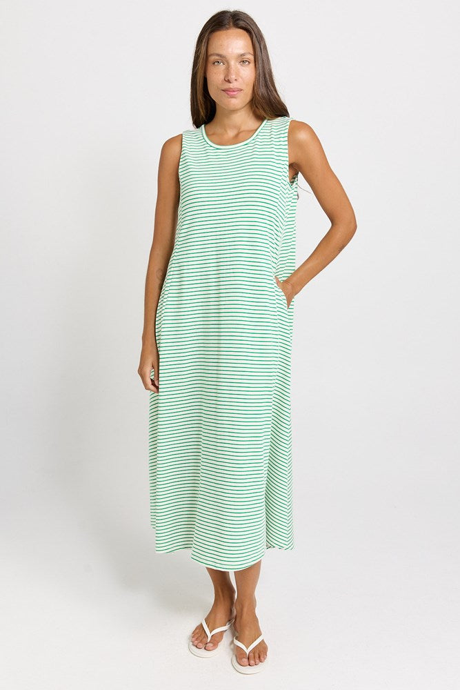Sabrina Maxi Dress - Green Stripe | Betty Basics