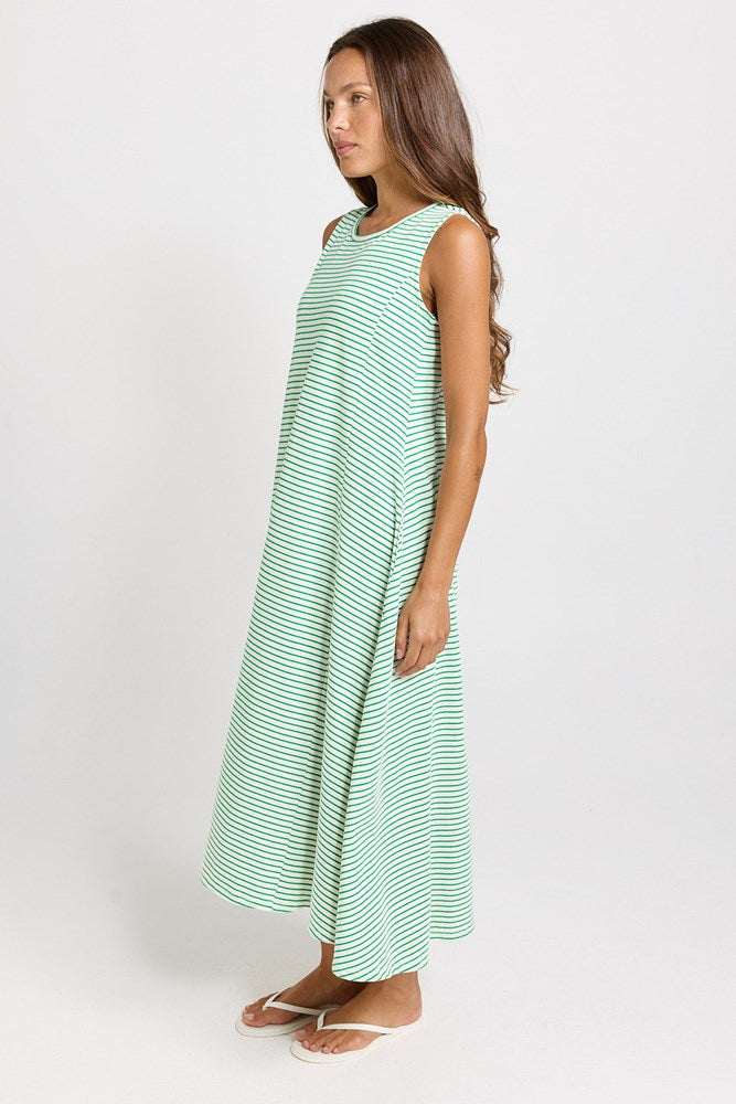 Sabrina Maxi Dress - Green Stripe | Betty Basics