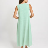 Sabrina Cotton Maxi Dress - Green Stripe