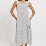 Sabrina Maxi Dress - Navy Stripe | Betty Basics