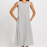 Sabrina Maxi Dress - Navy Stripe | Betty Basics