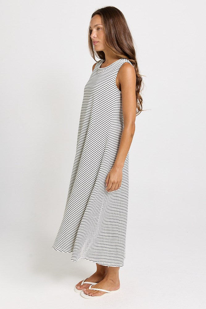Sabrina Maxi Dress - Navy Stripe | Betty Basics