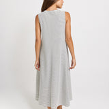 Sabrina Cotton Maxi Dress - Navy Stripe