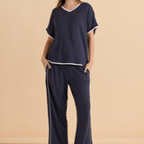 Clara Tee - Petrol/White