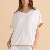 Clara Tee - White/Beige