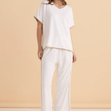 Clara Tee - White/Beige